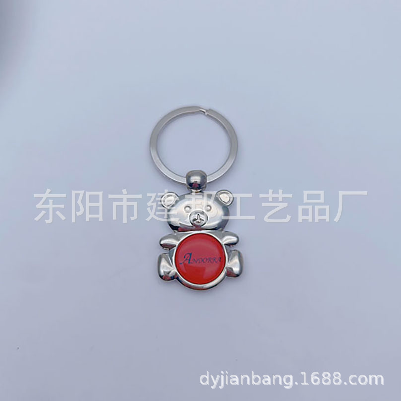 厂家定制个性金属旅游纪念品立体光面小熊贴纸挂件锌合金钥匙扣详情7