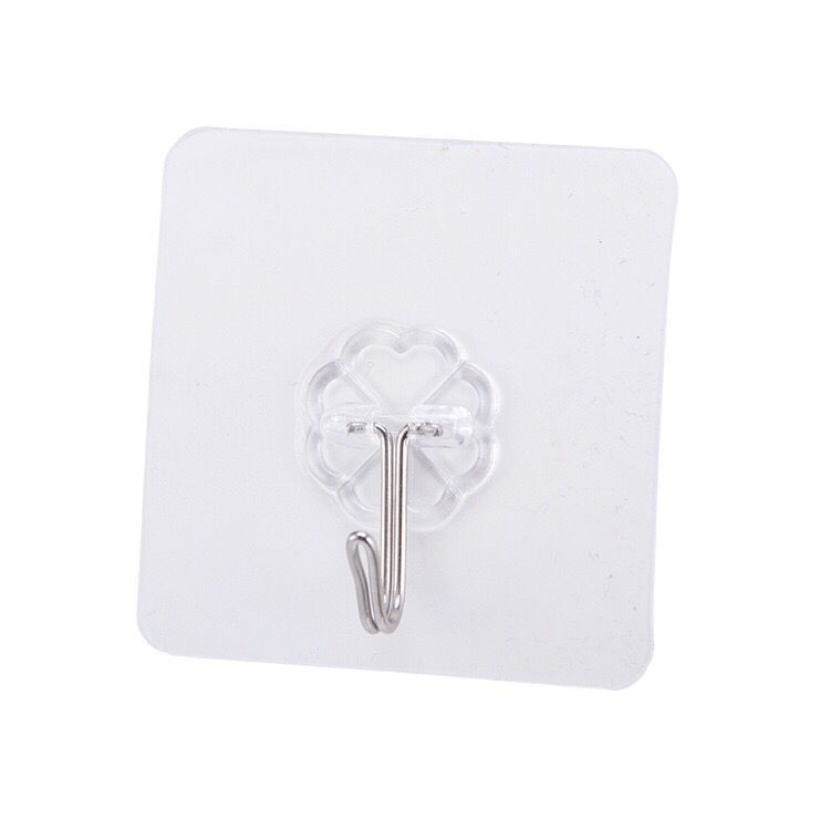 Seamless transparent hook wall-mounted, 6cm no-drilling adhesive hook, strong wall adhesive, nail-free small hook manufacturer pic 1