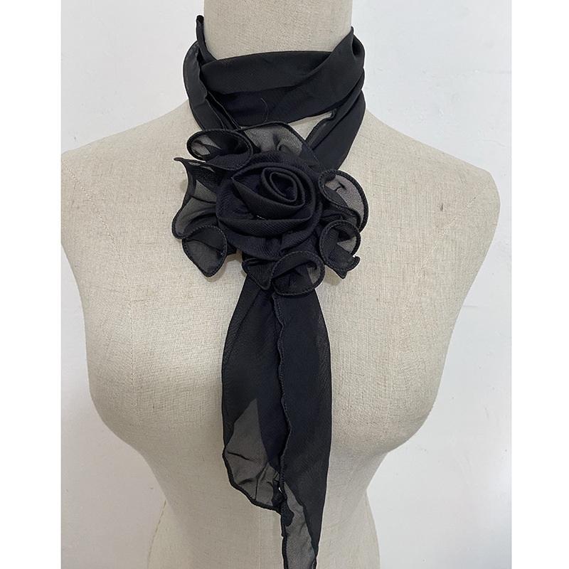 Spring and summer new long rose silk scarf for women square dance aunts, solid color decorative scarf, Douyin Kuaishou supply pic 9