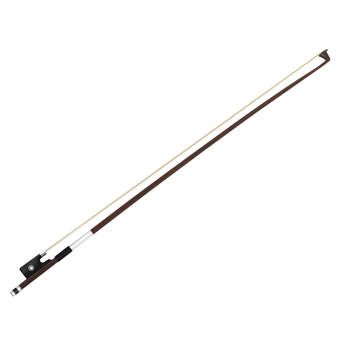 QA-18小提琴琴弓4/4巴西红木琴弓纯马尾乌木白贝银丝羊皮手托琴弓详情11