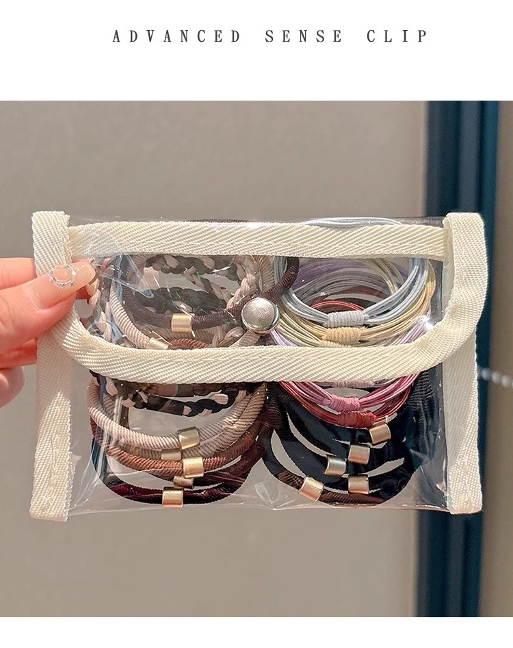 A high-end and elegant high ponytail hair tie, a simple hair band, a brown high-elasticity and durable rubber band hair accessory pic 16