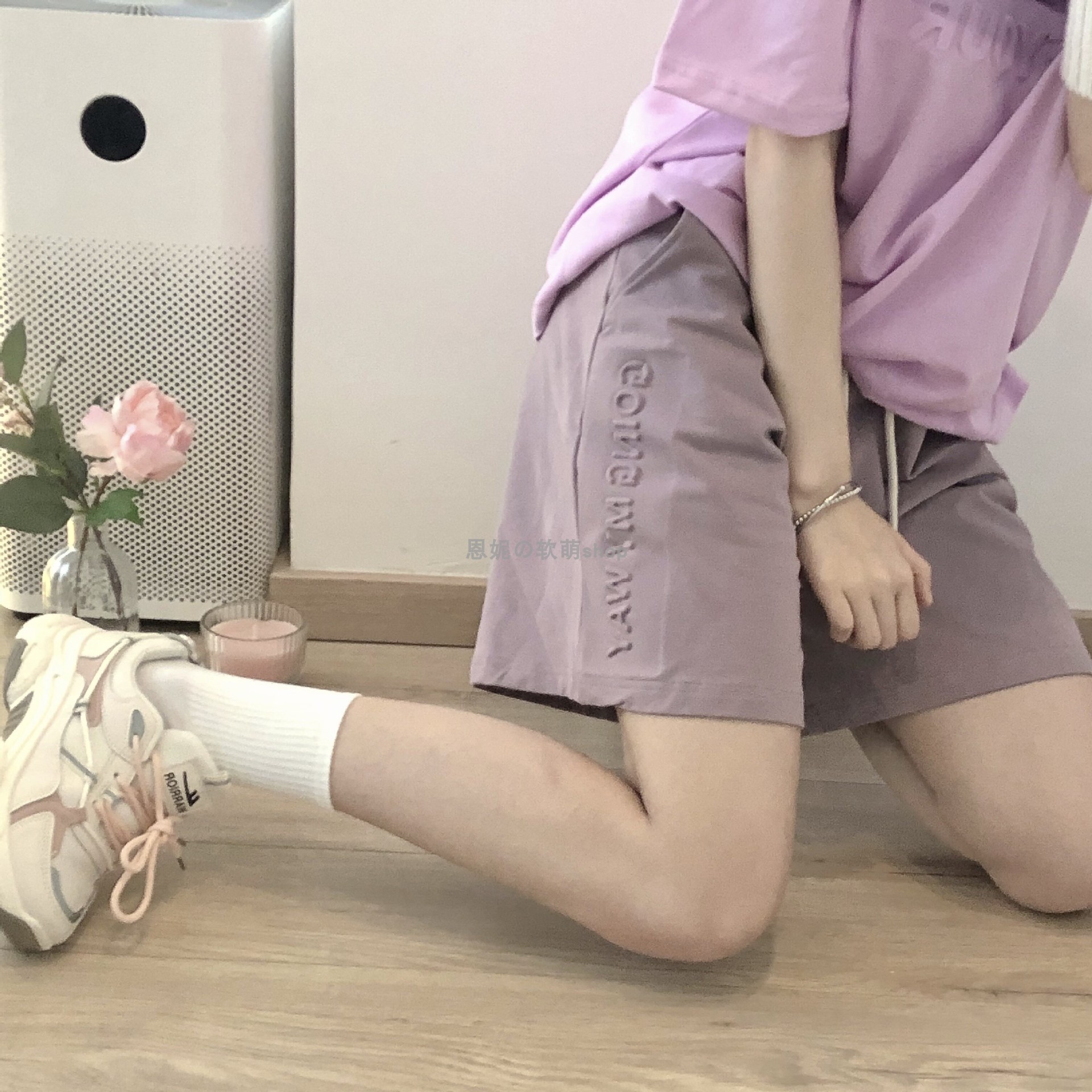 立体印花短裤女休闲百搭薄款夏季直筒阔腿裤高腰显瘦五分裤子代发详情12