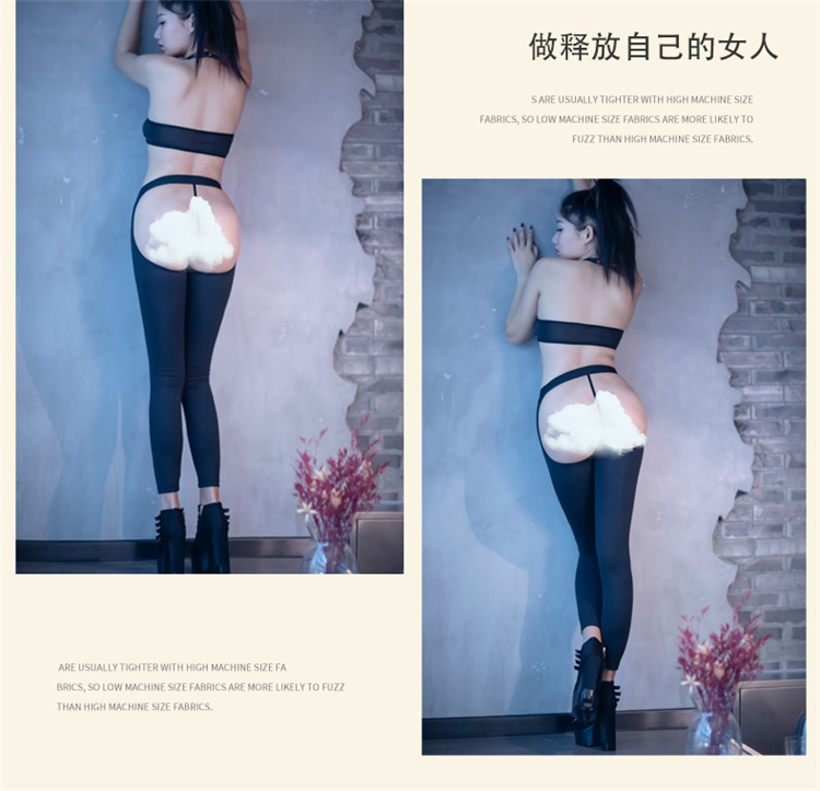 Sexy low-waisted ice silk elastic slimming outdoor pants that expose the buttocks nine-inch skinny pants of good quality factory straight hair pic 10