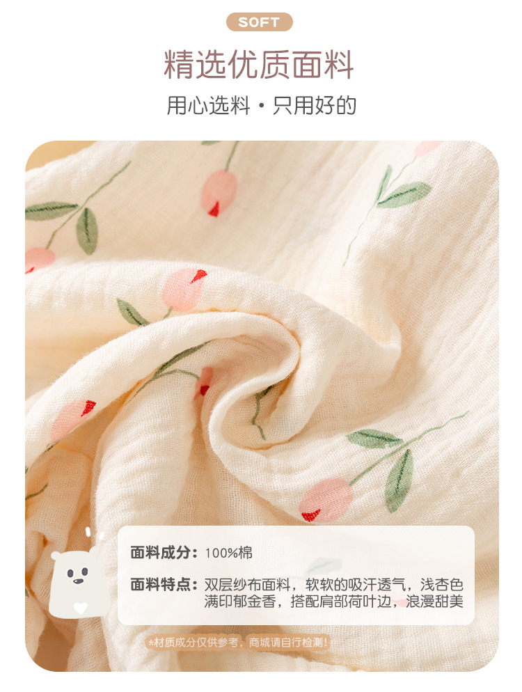 辰沃童装婴儿衣服秋款女宝宝连体衣新生儿田园碎花外出服哈衣爬服详情3