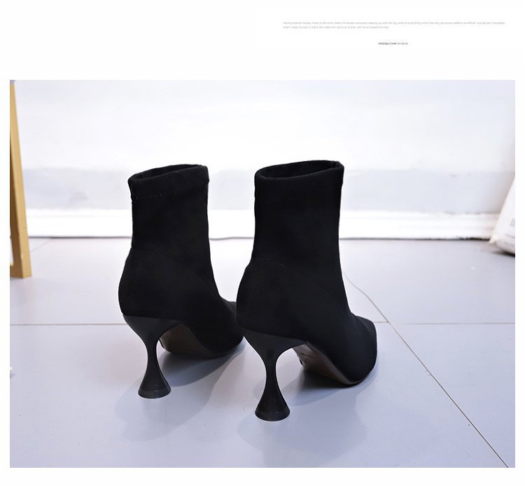 2024春季季新款时尚尖头马丁靴酒杯跟欧美舒适加绒女短靴子批发详情16