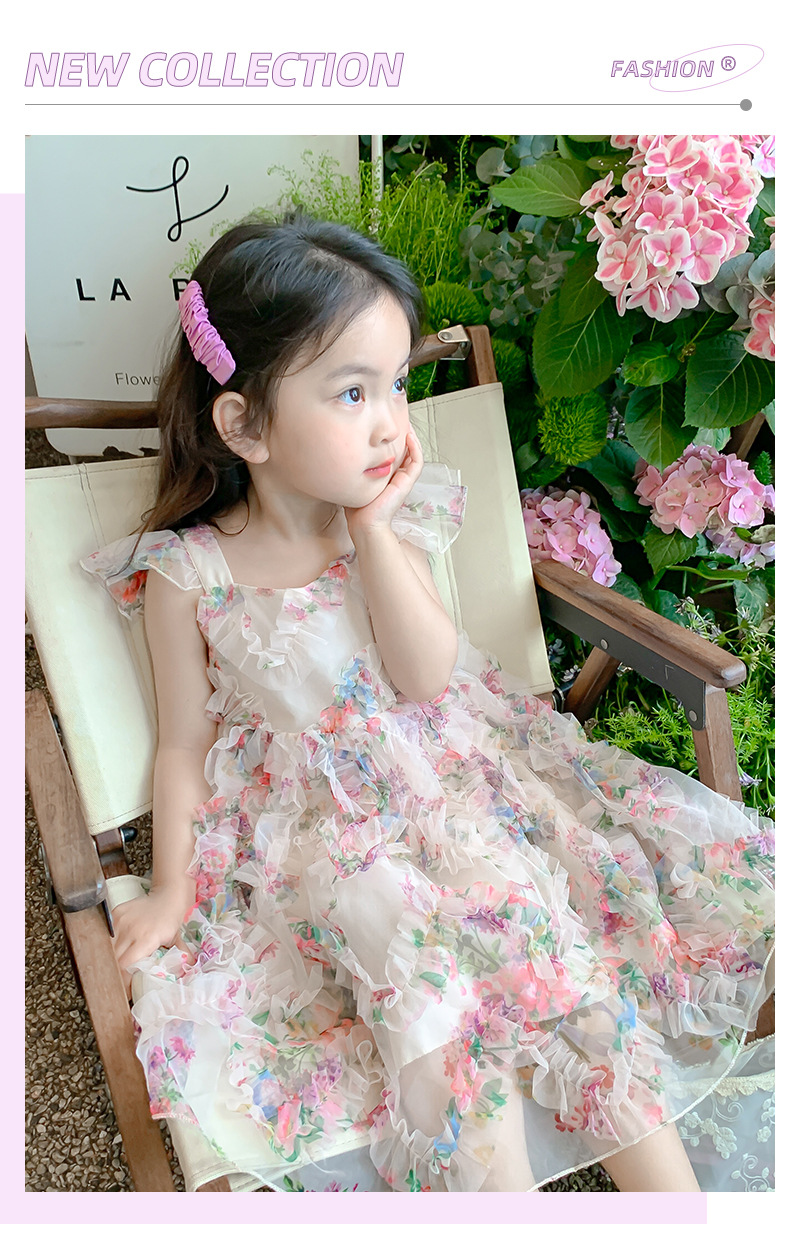 女童夏季公主裙2024新款洋气女宝宝夏装纱裙吊带裙子儿童装连衣裙详情1
