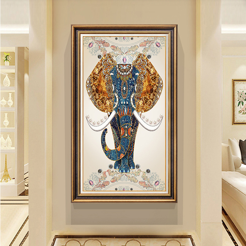 American-style entrance foyer hanging paintings, modern art, European-style vertical corridor and passageway decorative paintings, grand murals, large size pic 28