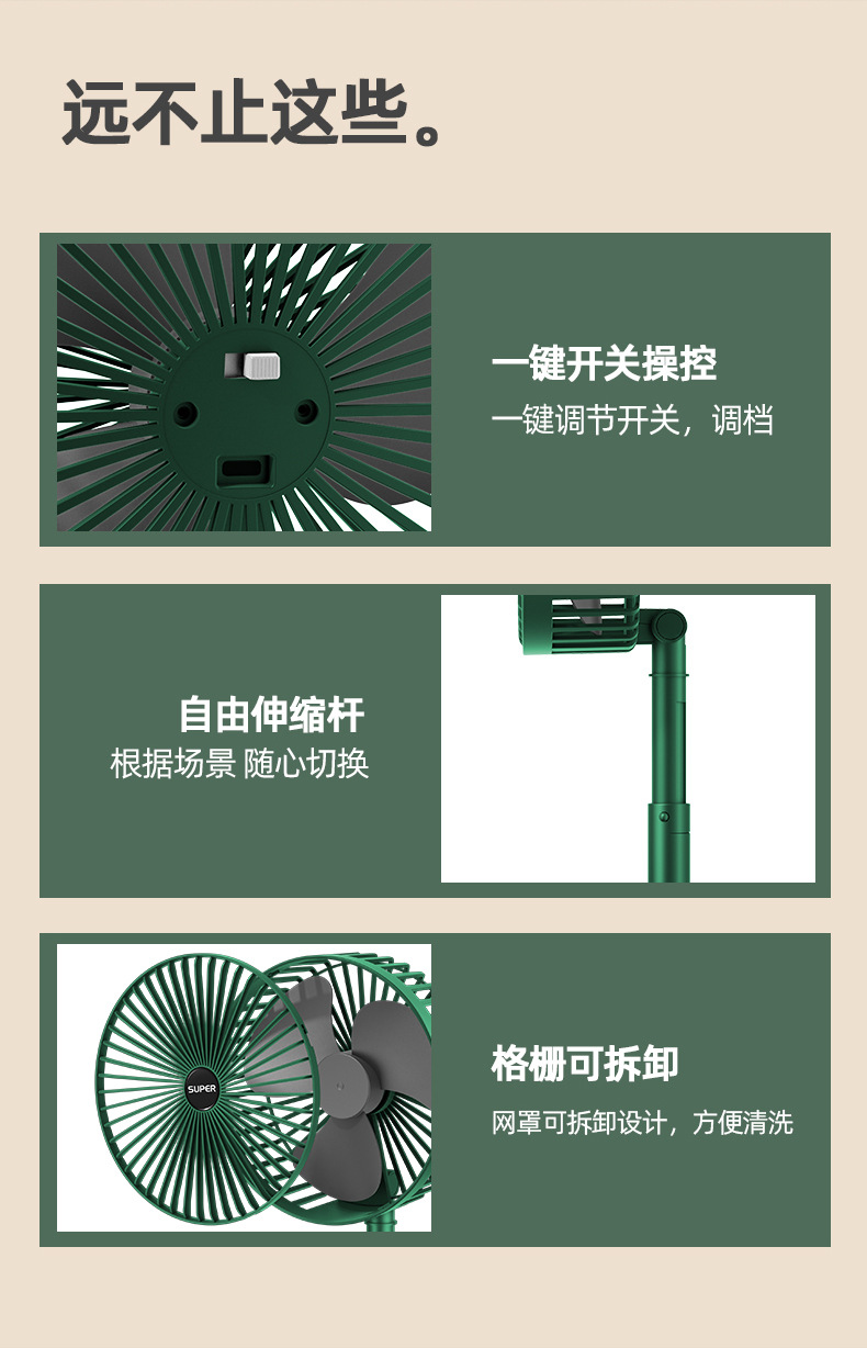 新款台式小风扇迷你便携充电usb家用宿舍大风力静音礼品一件代发详情60