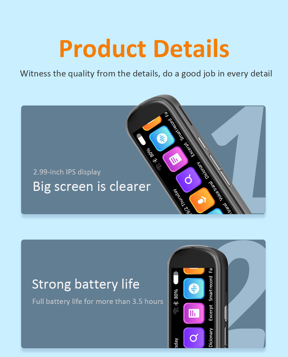 Cross-border best-selling 134 languages offline scanning translation pen, dictionary pen, translation pen, voice translator, Arabic, English pic 11