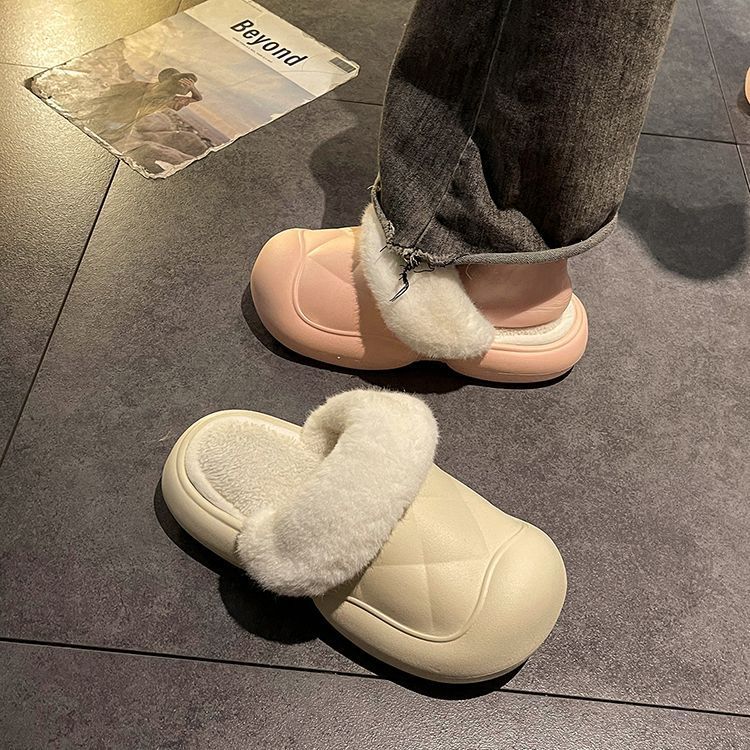 软底包头棉拖鞋女外穿2023年秋季新款踩屎感厚底可爱保暖拖鞋批发详情6