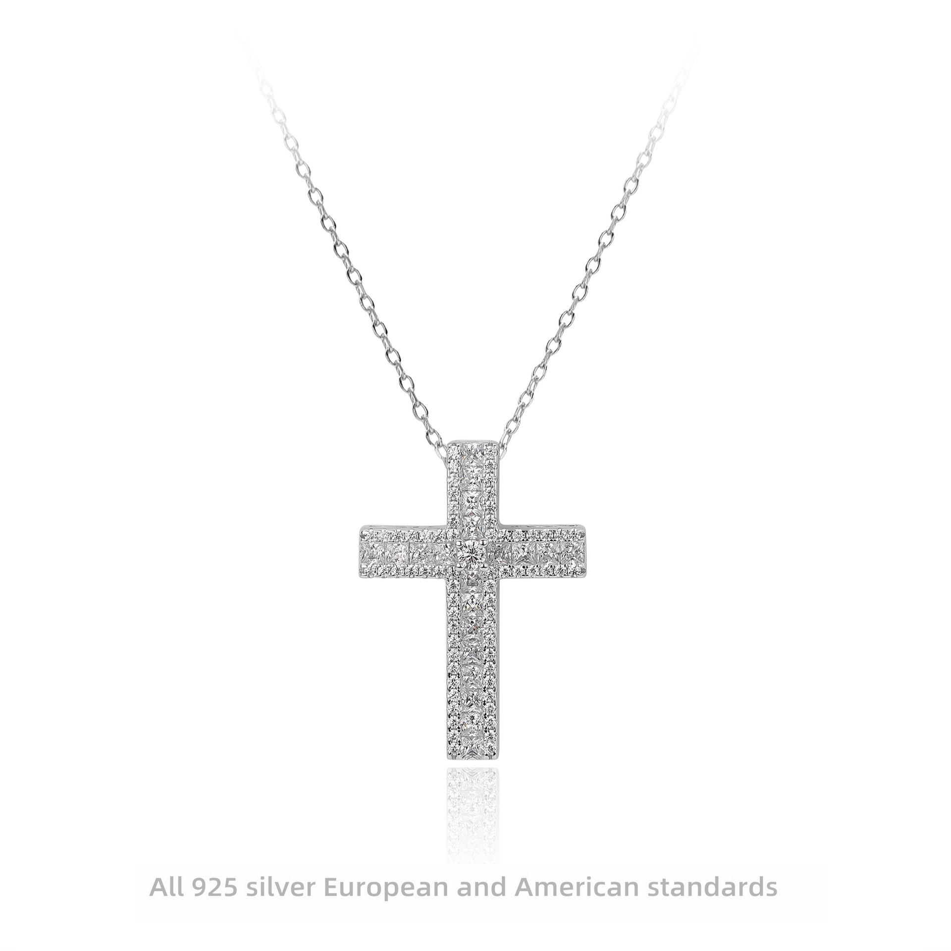 跨境热销s925纯银耳钉六爪镶锆石亚马逊爆款时尚简约骨钉现货批发详情4