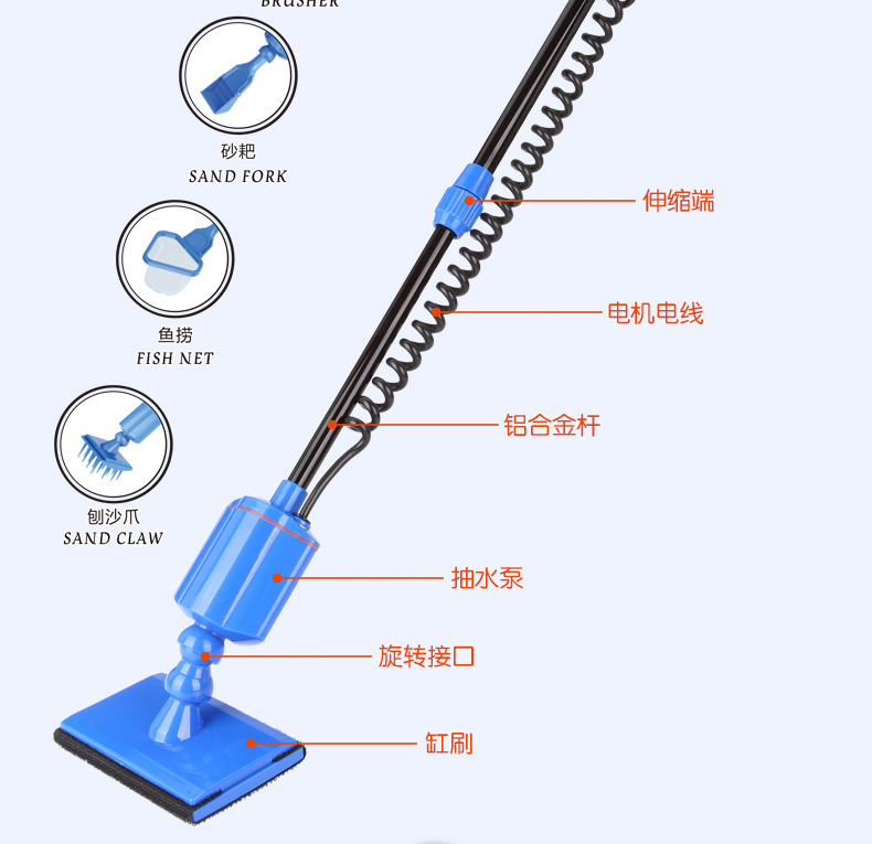 批发BOYU清洁用具六大组合多功能电动抽水管可伸缩清洁器详情17