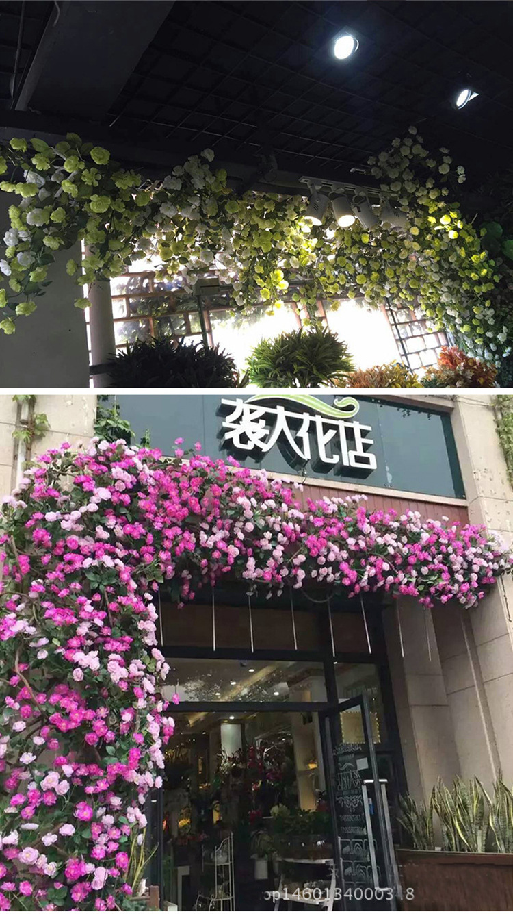 2-meter simulated extended rose flower strip, wedding decoration pipe, decorative flower, simulated vine, simulated flower, crape myrtle vine pic 17