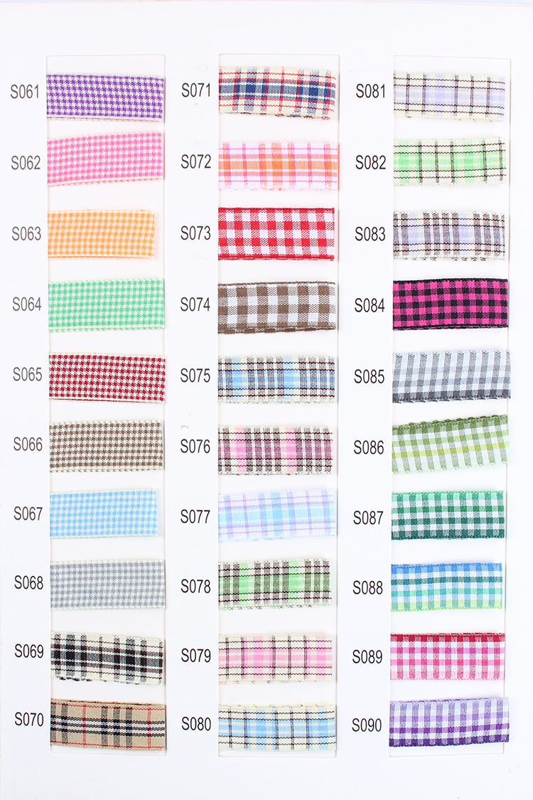 Dingxin Woven tape Double Bread Edge Thousand bird checkered colorful ribbon DIY Handmade bow hair accessory gift packaging ribbon pic 23
