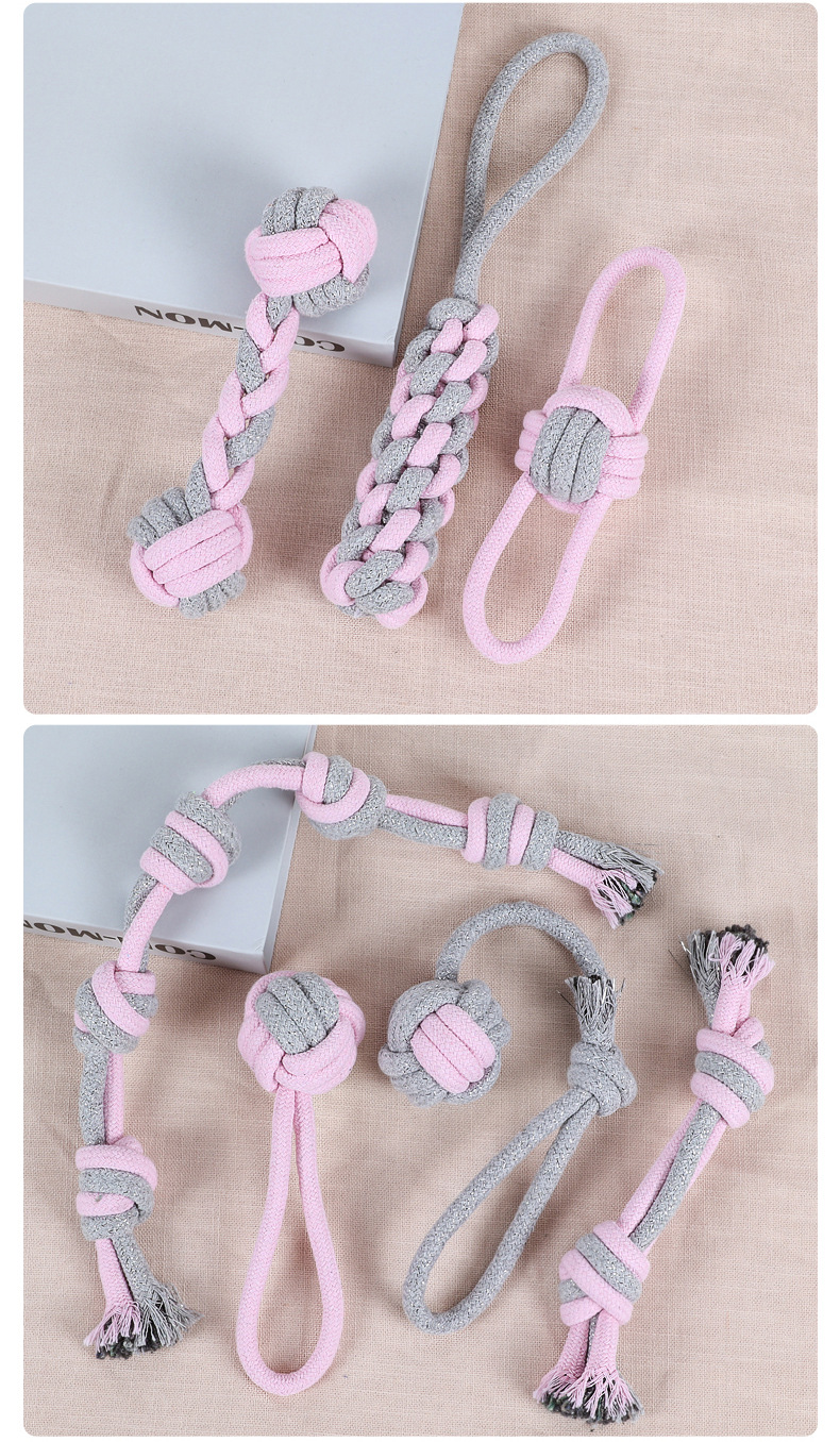 Dog rope knot toys, biting and teething sets, pulling and biting rope teething toys for large, medium and small dogs, interactive toys pic 9