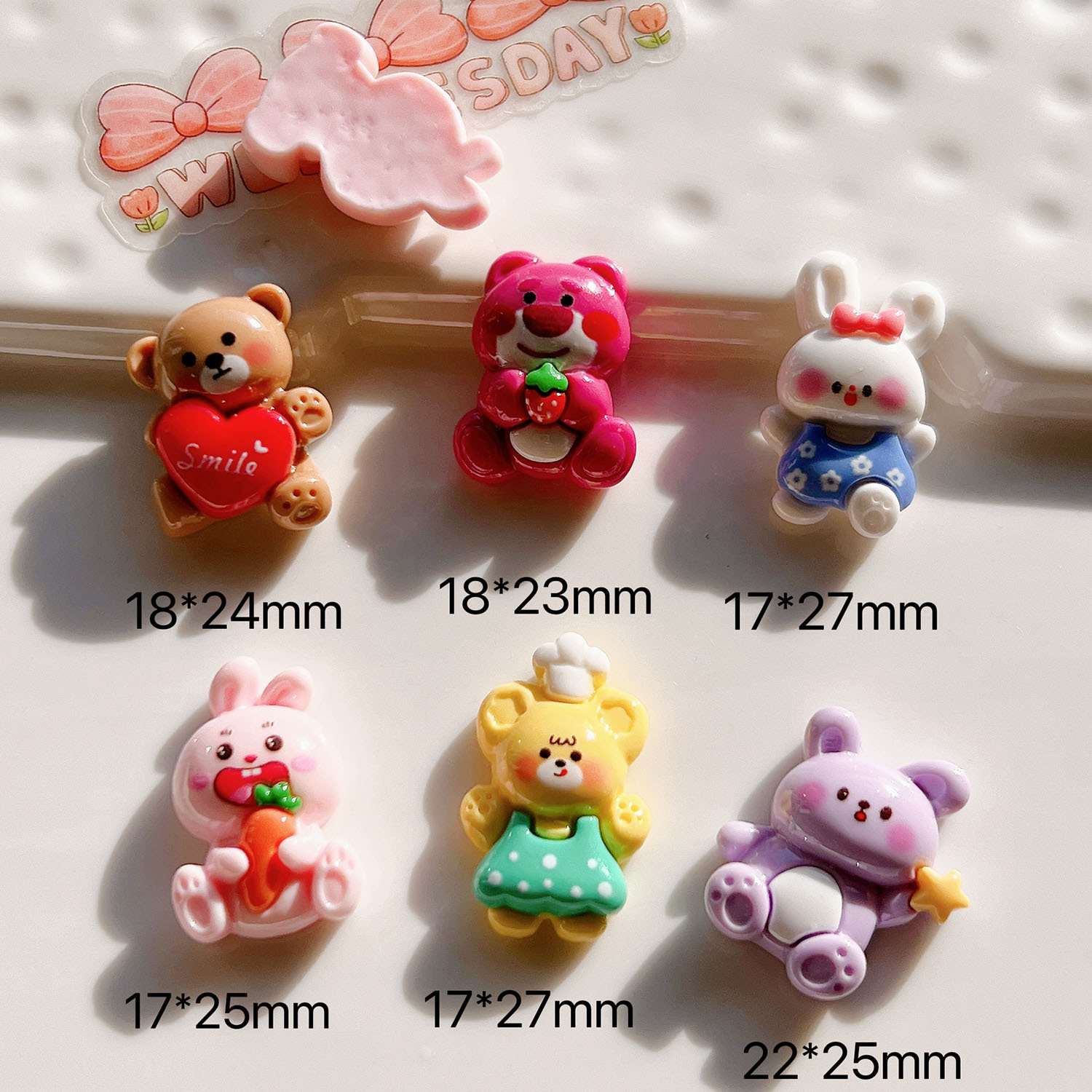 树脂饰品配件批发diy配件手工材料鞋扣帽子奶油胶头饰贴片晚安猪详情43