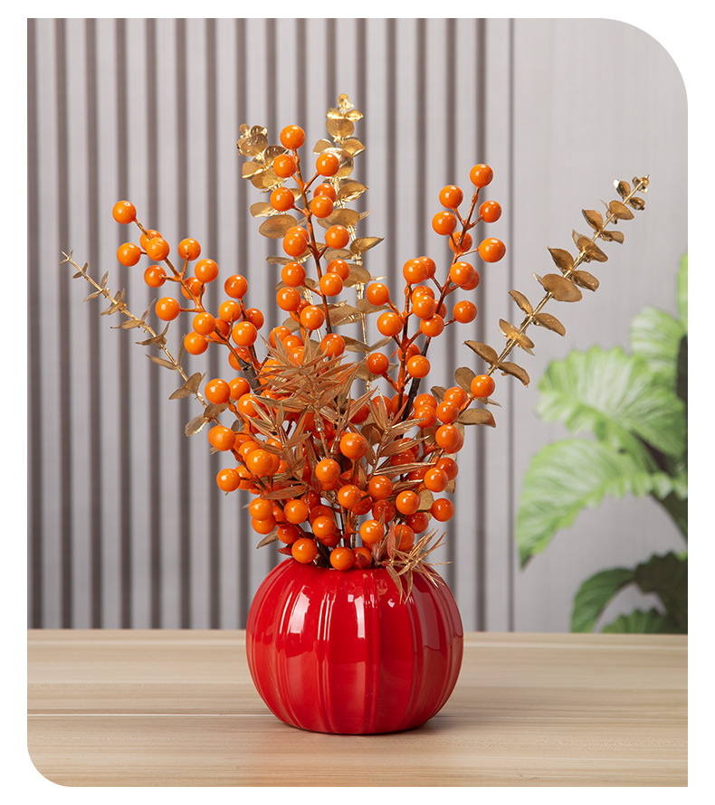 Factory wholesale plastic flower POTS for entrepreneurship, pumpkin-shaped simulation vases, festive decoration, festival decoration, two halves spliced together pic 9