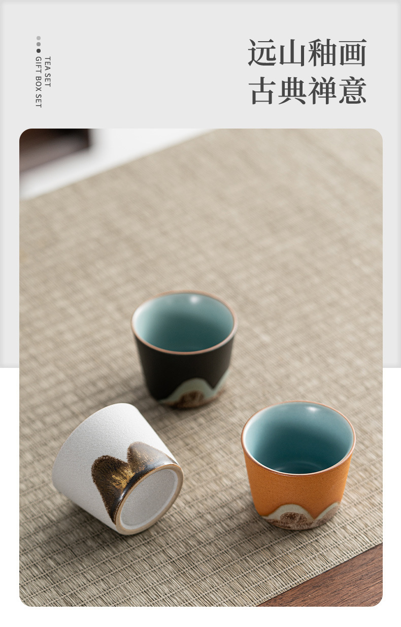 茶杯陶瓷主人杯单杯国潮复古手绘个人品茗杯礼盒装伴手礼制定logo详情7
