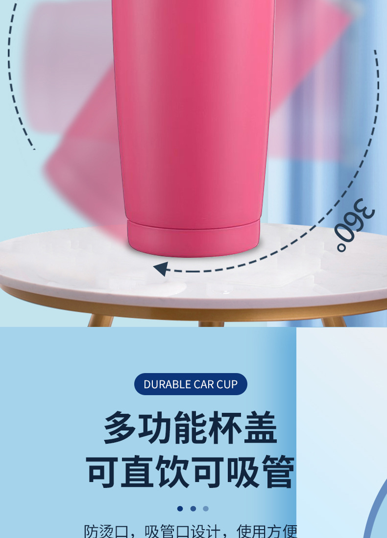亚马逊 20oz汽车杯 不锈钢保温杯车载冰霸杯啤酒杯304喷塑汽车杯详情8