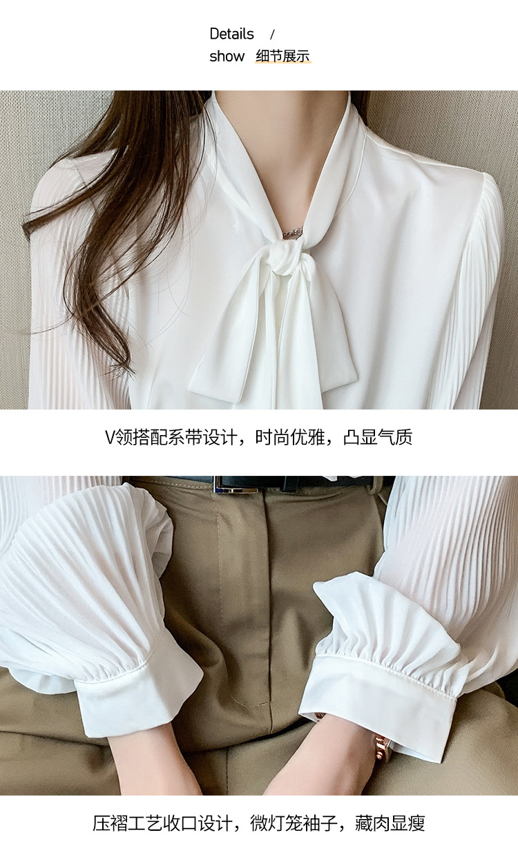 时尚气质欧货雪纺衬衫女装春秋装2023年新款春夏长袖上衣女士衬衣详情24