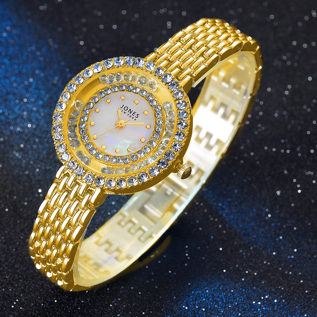 Aliexpress best-selling alloy steel mesh strap diamond-encrusted versatile watch, fashionable starry sky water diamond casual wristwatch pic 6