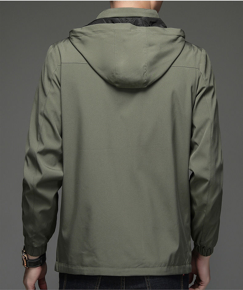 户外宽松百搭男装连帽春秋风衣外套长款大衣领域秋冲锋衣新精品详情10