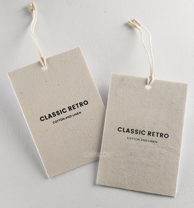 棉麻吊牌定 做LOGO高端女装帆布挂牌定 制衣服丝网印标签制作商标详情33