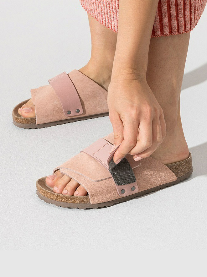 BK勃肯鞋男女款真皮软木底博肯凉拖鞋夏季外穿全牛皮魔术贴一字拖详情1