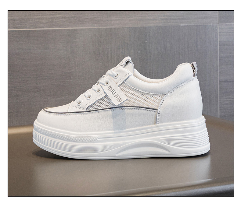 头层牛皮小个子内增高小白鞋松糕厚底运动鞋夏季网面透气休闲女鞋详情33