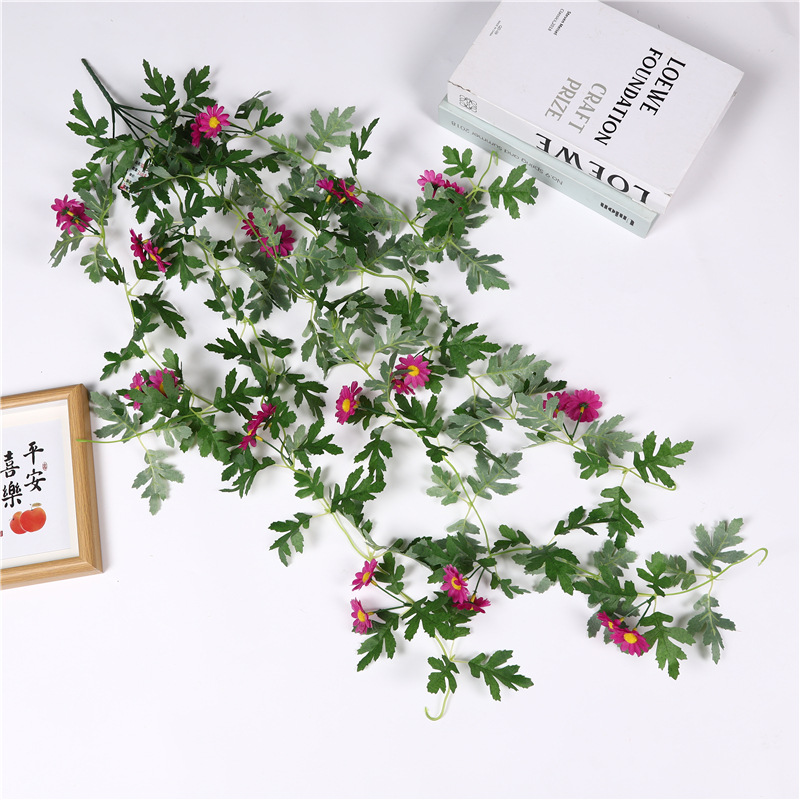 Artificial plants, leafy green plants, vines, green vines, wall-hung plastic artificial flowers, wedding interior decoration sunflowers pic 30