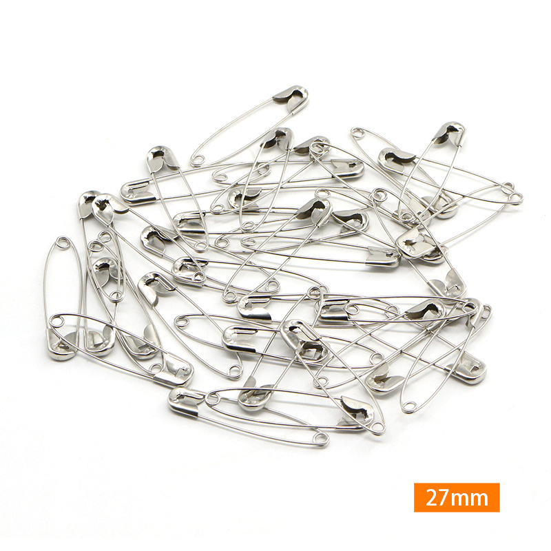 跨境新款300枚银色镀镍别针套装5种尺寸家用固定别扣厂家批发详情21