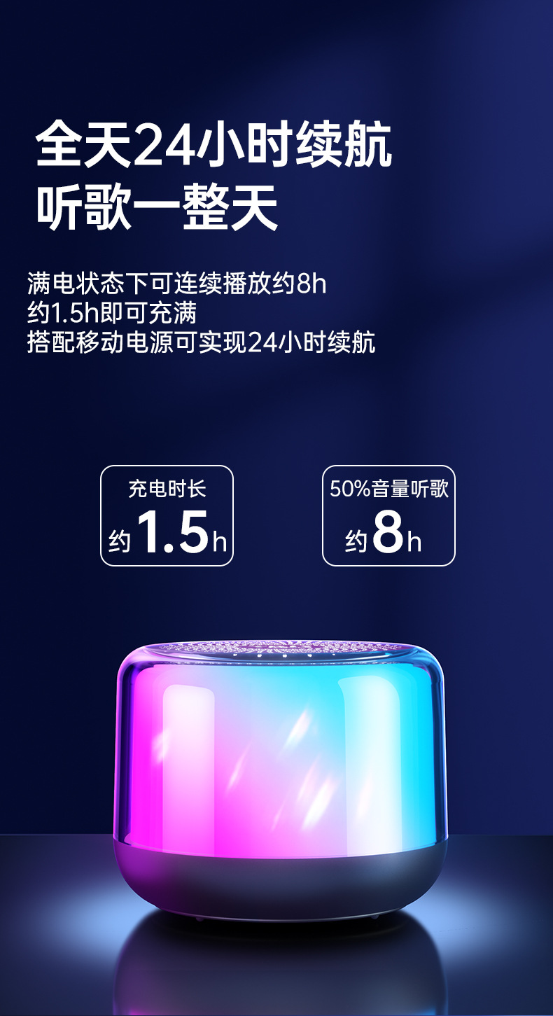 耐也蓝牙音响无线音箱高音质小型便携迷你户外高颜值大音量环绕详情6