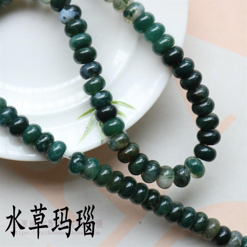 天然石算盘珠合集 红木纹虎眼蛋黄石散珠diy手串隔珠材料饰品配件详情6