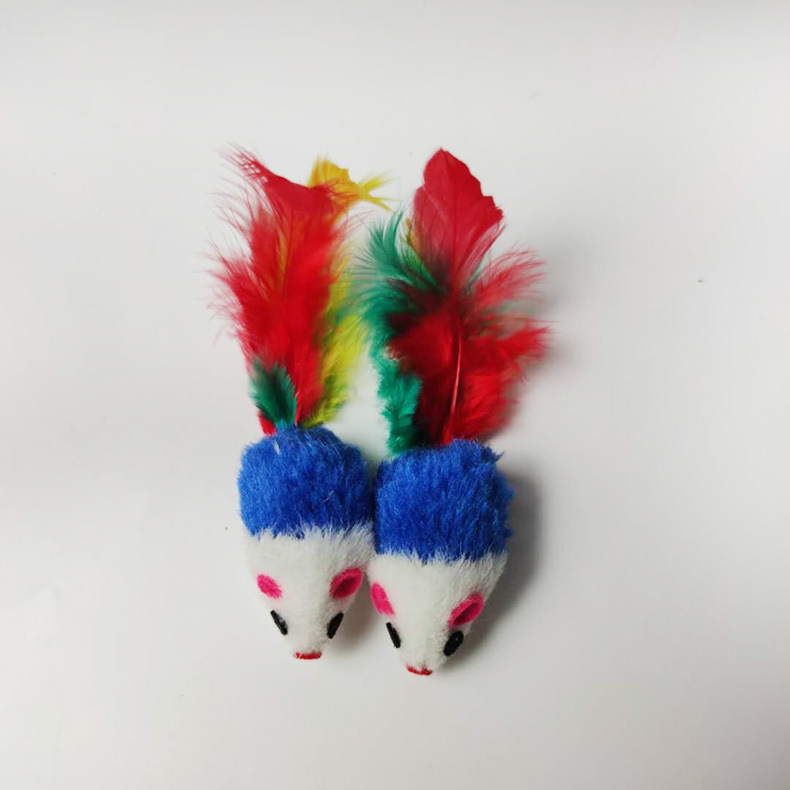 Colorful feather tails to play with cats, plush little mice, cat toys, cat supplies, cat scratch and bite toys, cat toy factory pic 10