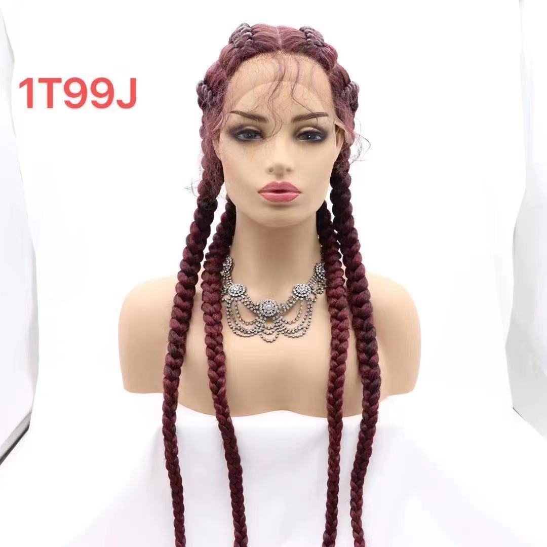 欧美NEWLOOK前蕾丝时尚长发长辫子假发跨境Lace Front Wigs详情5