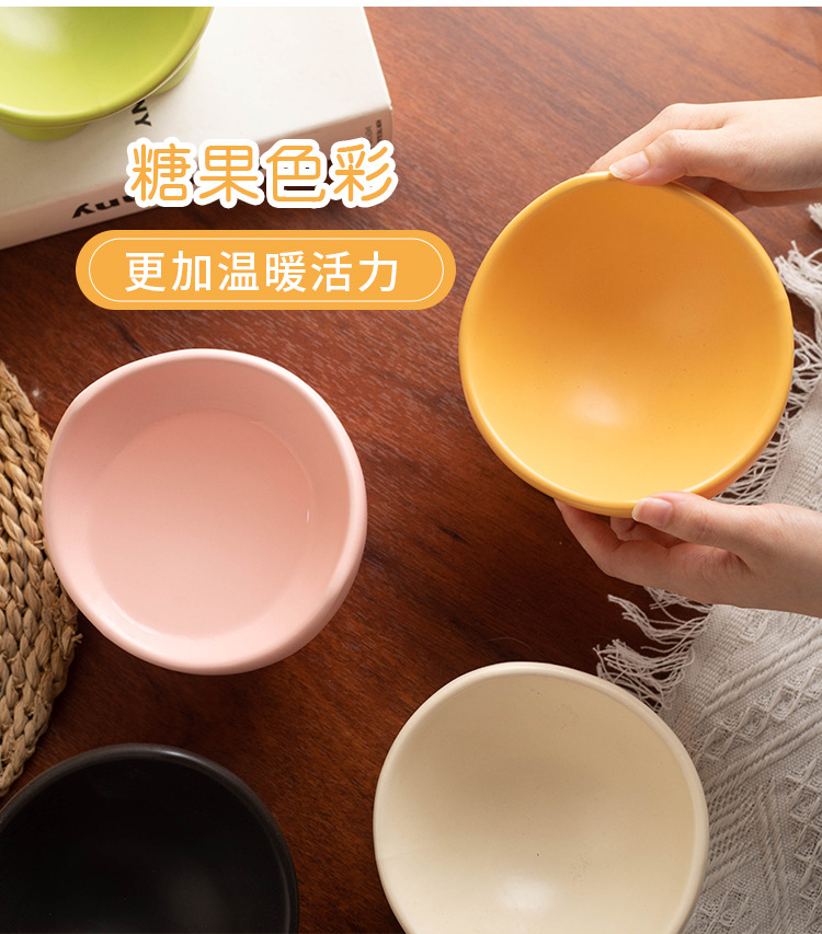 Cat bowl, ceramic food bowl, water bowl, double bowl, cervical vertebrae protection, high leg, slanted mouth, cat drinking bowl, pet bowl, pet supplies pic 2