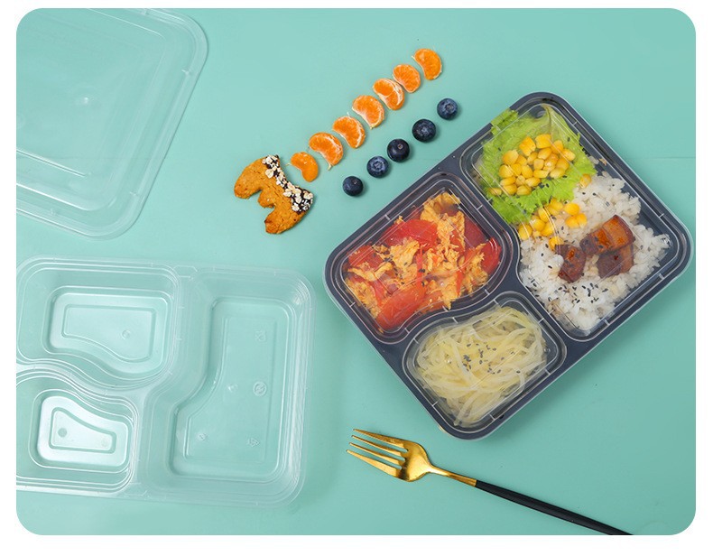 一次性饭盒多格快餐外卖打包盒二格三格四格五格PP长方形便当餐盒详情22