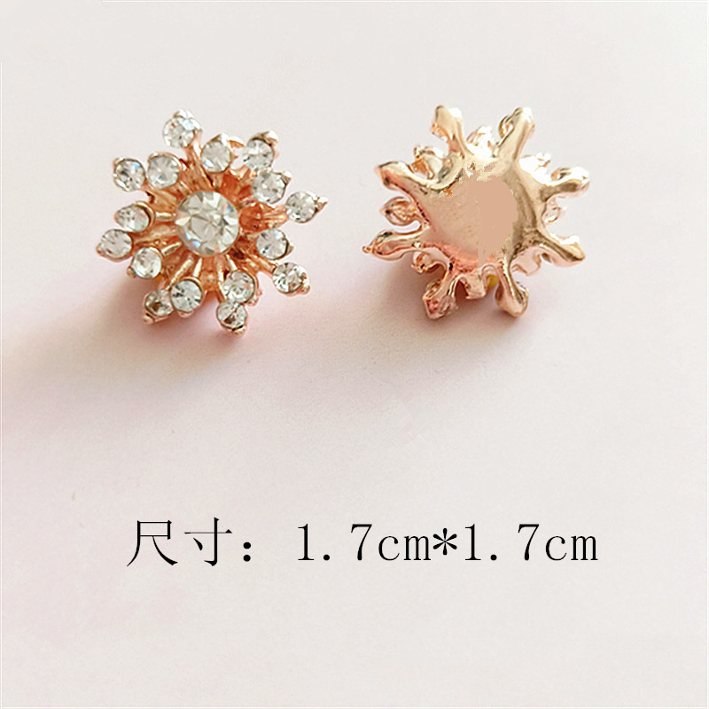 Best-selling pearl full-diamond flower alloy accessories, diy handcrafted hair accessories, cartoon clothing, bags, shoes, mobile phone accessories materials, sunflower diamond buckles pic 6