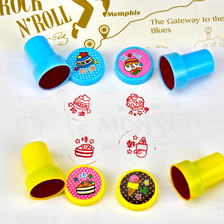 12个装学生印章 塑料鼓励语印章儿童玩具奖励章详情3