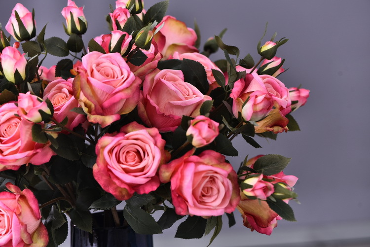 5 pieces of retro charred edge rose artificial flower decoration, artificial flower imitation dried flower, home soft decoration withered and dry, wedding Lanjin artificial rose wholesale pic 27