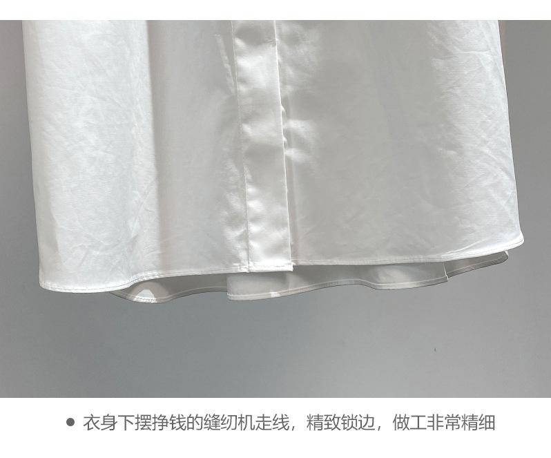 设计感花朵白色短袖衬衫女小众2024春夏新款气质百搭衬衣职场上衣详情5