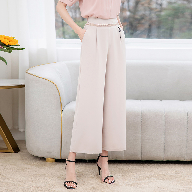 中腰妈妈裤子女春秋2024新款休闲垂感长裤中年休闲裤春中老年女裤详情10