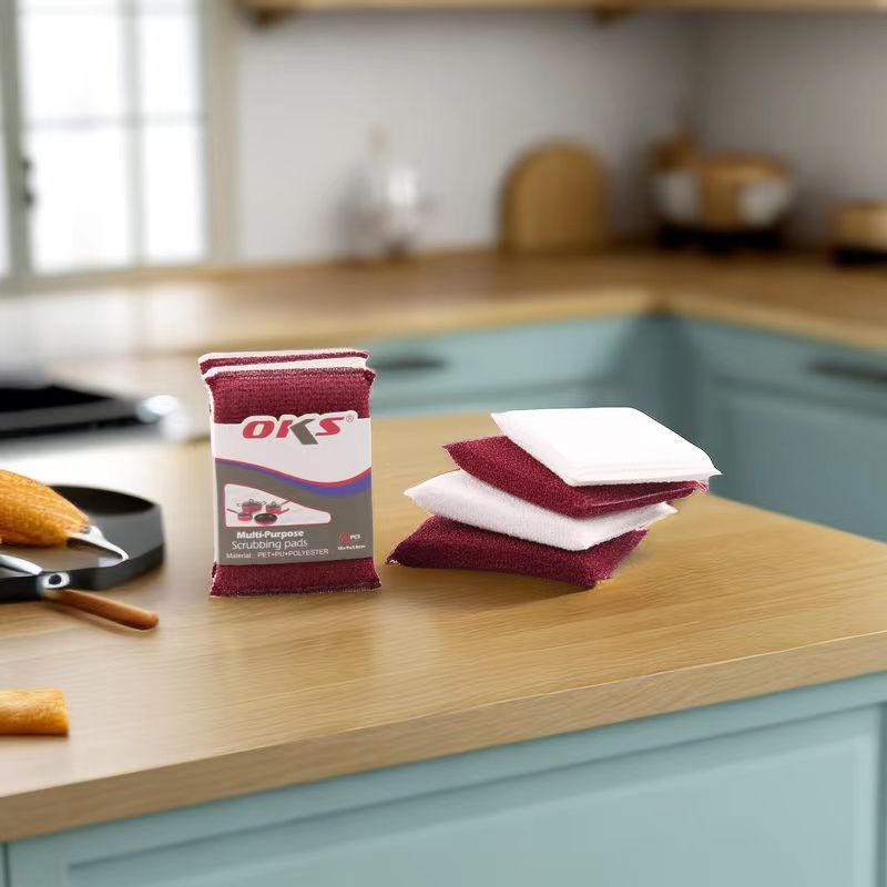 Kitchen cleaning sponge for scrubbing POTS and dishes with steel wire sponge block scrubbing King OKS pic 3