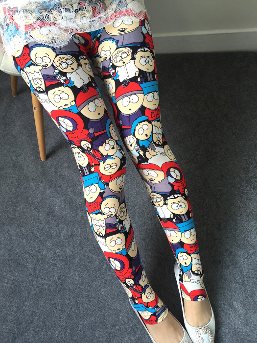 New spring dress, large-sized stretch, colorful star graffiti, personalized leggings for women pic 66