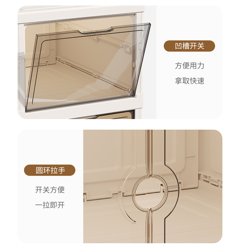 Household large-capacity sneaker storage box, dust-proof shoe cabinet, no installation required, foldable transparent folding shoe box for storing shoes pic 17