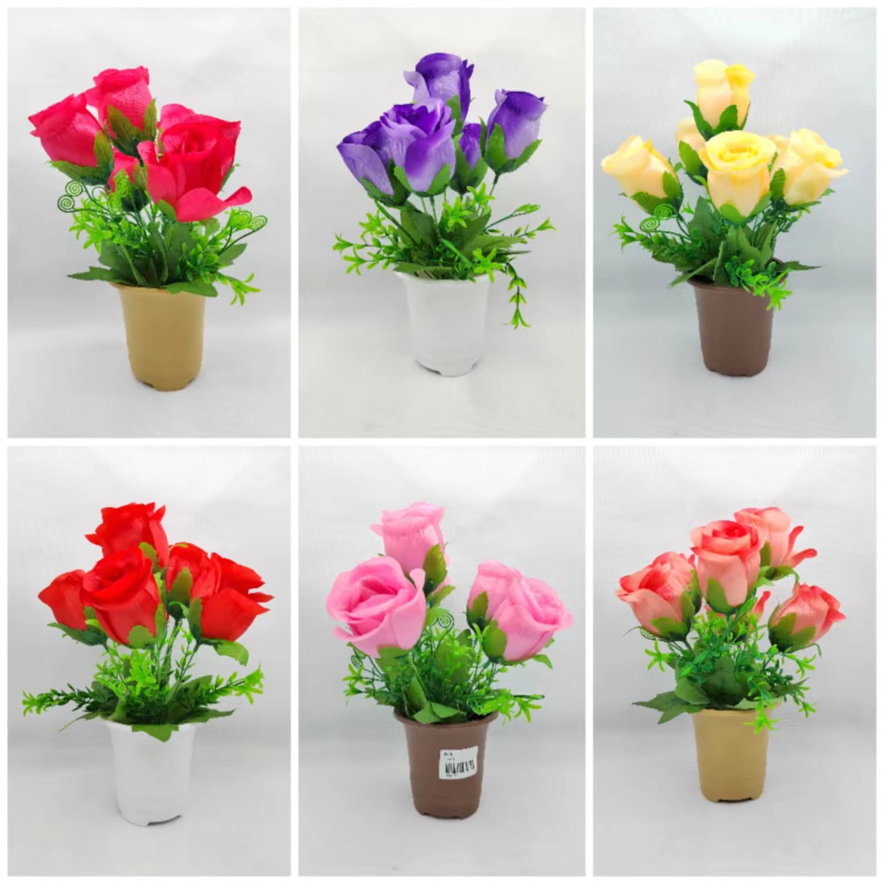 Hongsheng simulation craft furniture, rose simulation, potted flower integrated sales, home decoration pic 7