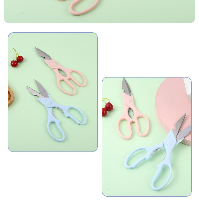Stainless steel modern and simple kitchen scissors, ins multi-functional fresh and clean scissors, powerful fish bone and chicken bone scissors for home use pic 14