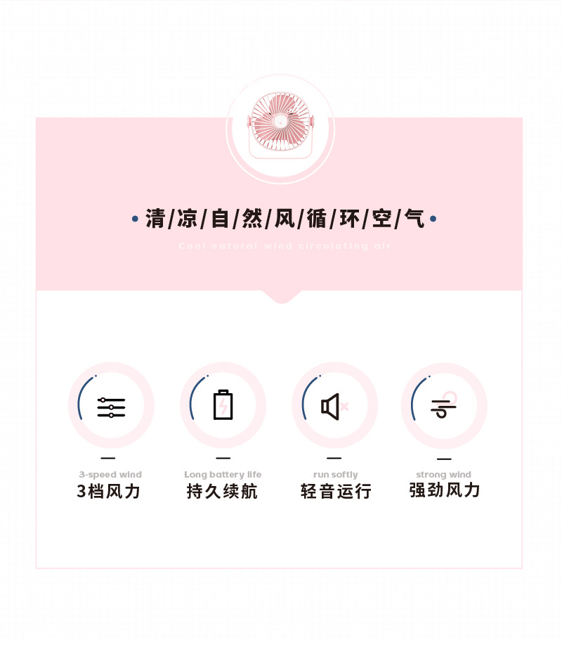 2022 New Creative wall-mounted fan, a usb charging mini desktop fan for both office and home use pic 2