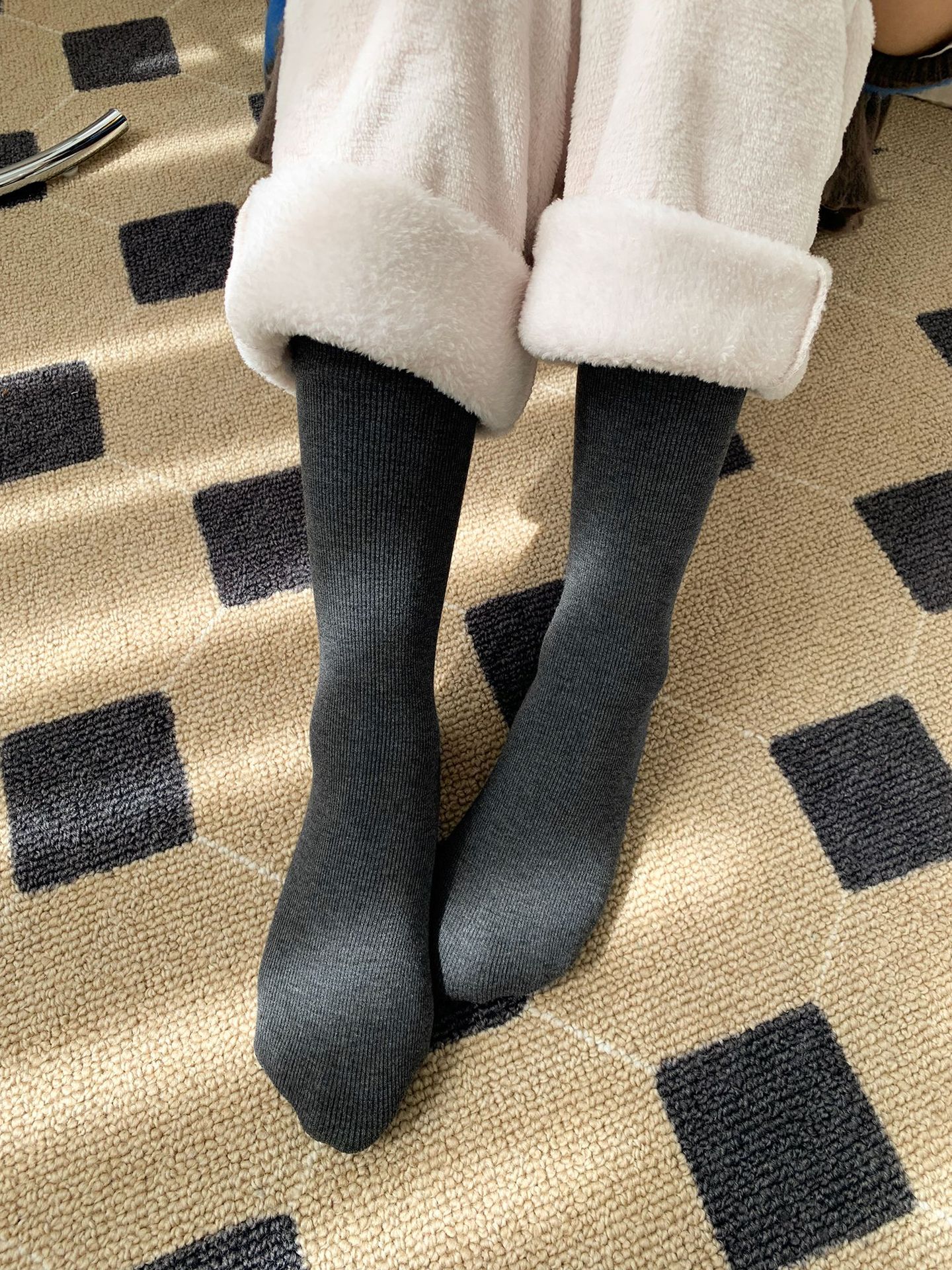 Unisex couple style fleece and thickened warm snow socks, mid-length home cotton socks, postpartum socks, floor socks pic 58