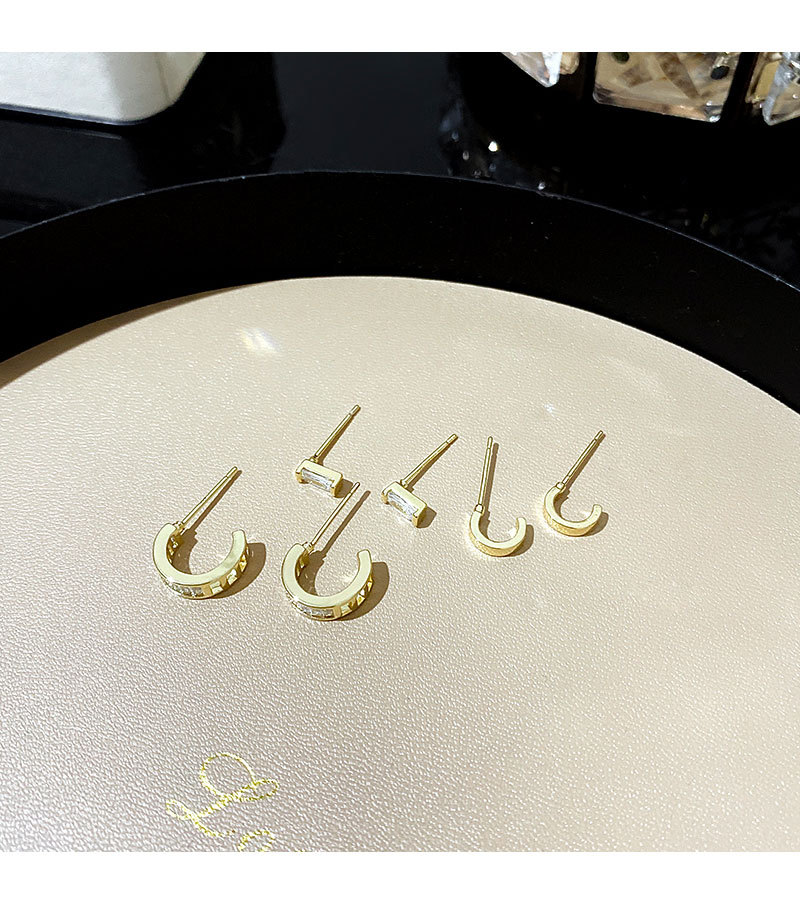 925银针三对装几何形超闪锆石耳钉套装轻奢气质一周养耳耳饰批发详情16